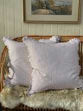Load image into Gallery viewer, Brick Ticking Ruffle Euro Cushion
