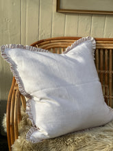 Load image into Gallery viewer, Blush Ticking Ruffle Euro Cushion
