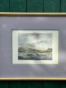 Vintage Framed 19th Century Etching 'Le Gue'