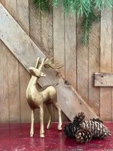 Load image into Gallery viewer, Large Standing Gold Reindeer
