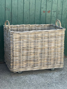 Rectangular Unlined Large Rectangle Unlined Basket on Wheels – Mrs Robinson