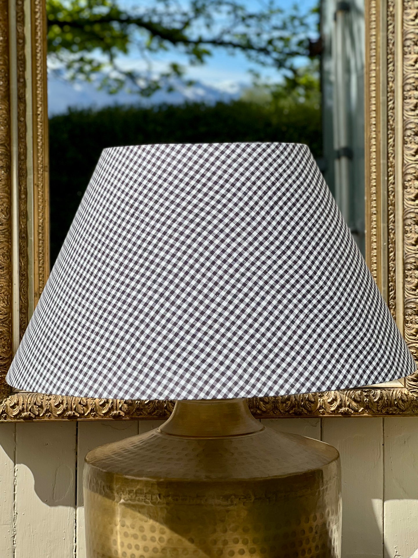 Ebony Gingham Lamp Shade