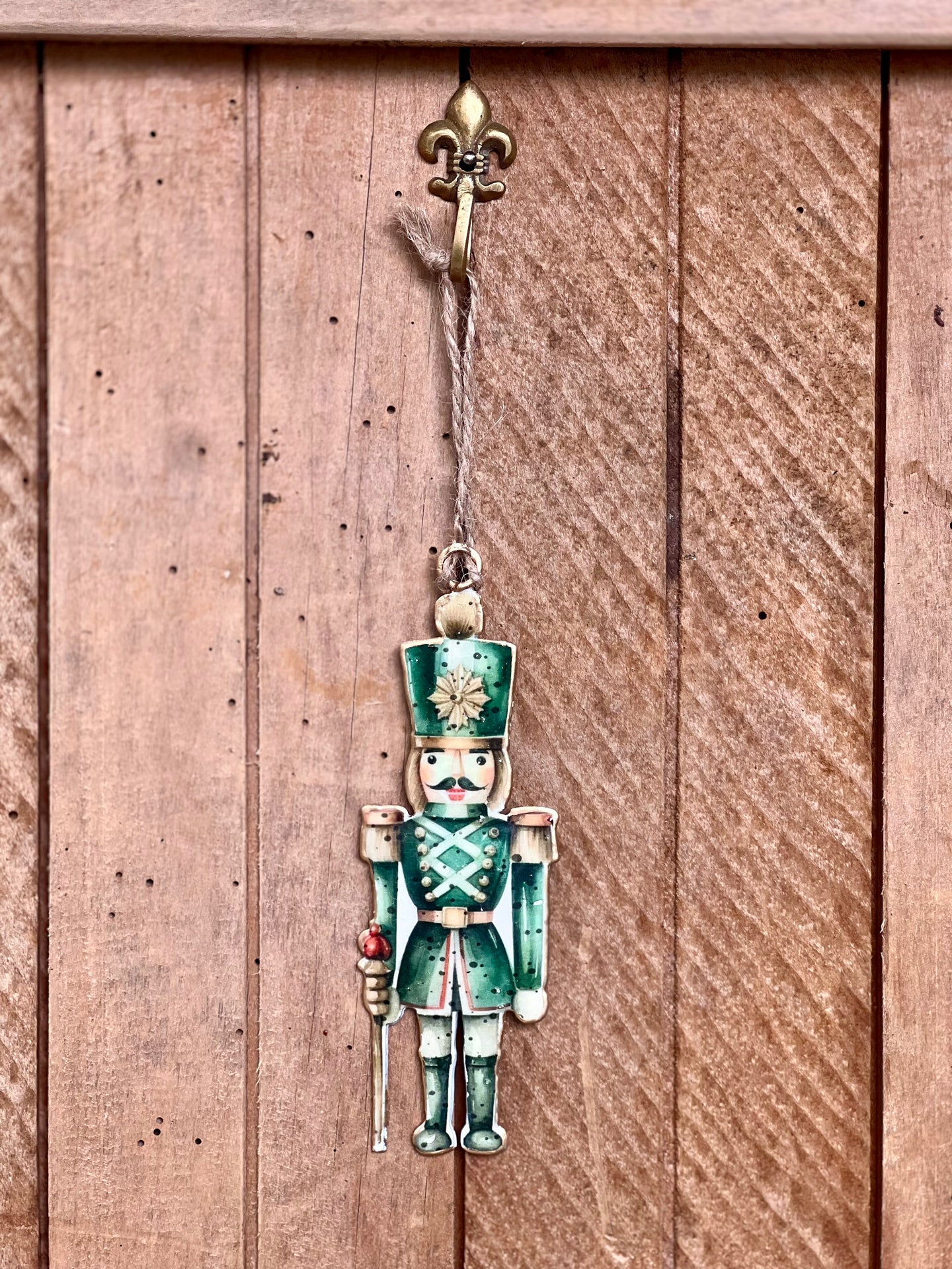 Pine Nutcracker Enamel Ornament