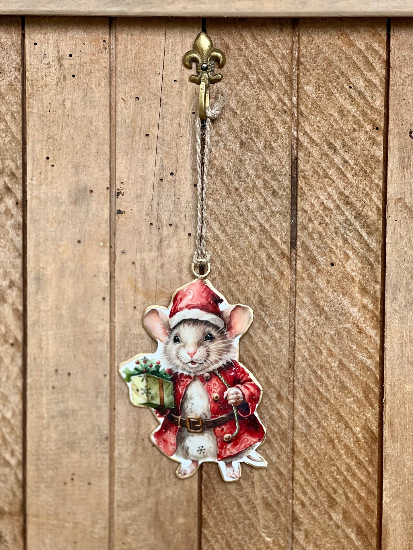 Mr Claus Mouse Enamel Ornament
