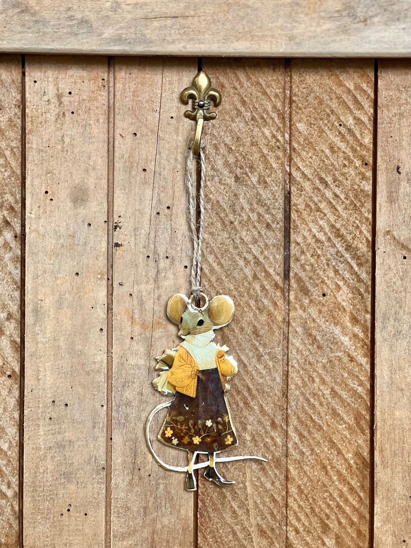 Mrs Snow Mouse Enamel Ornament