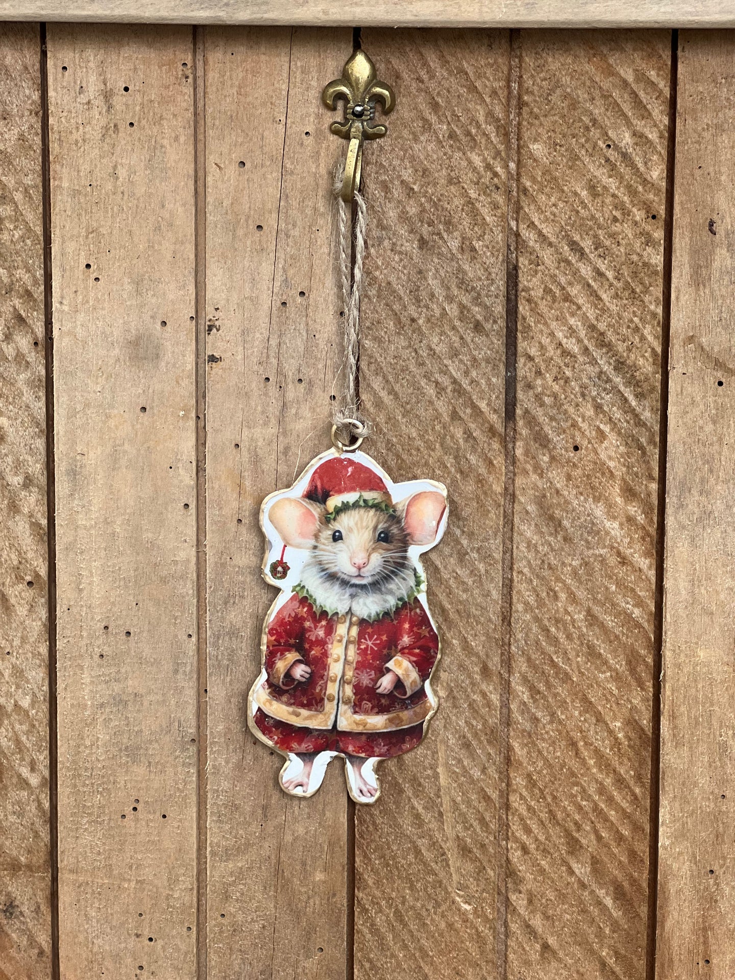 Santa's Little Helper Enamel Ornament