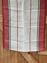 Load image into Gallery viewer, Scarlet Stripe Linen Teatowel
