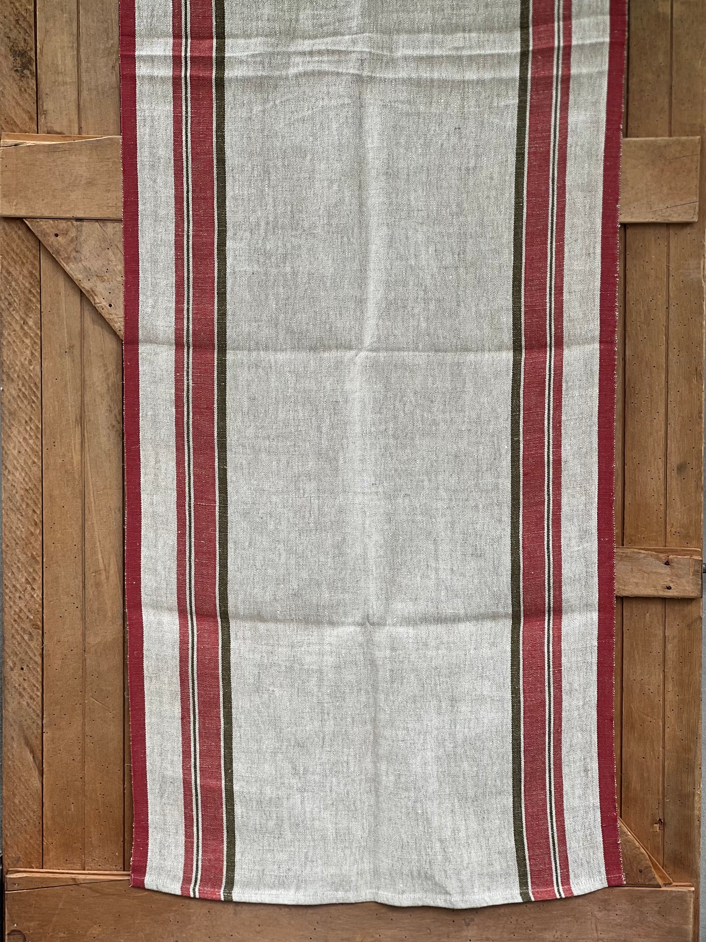 Scarlet Stripe Linen Table Runner
