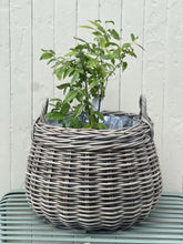 Load image into Gallery viewer, Medium Round Bottom Lined Planter Basket
