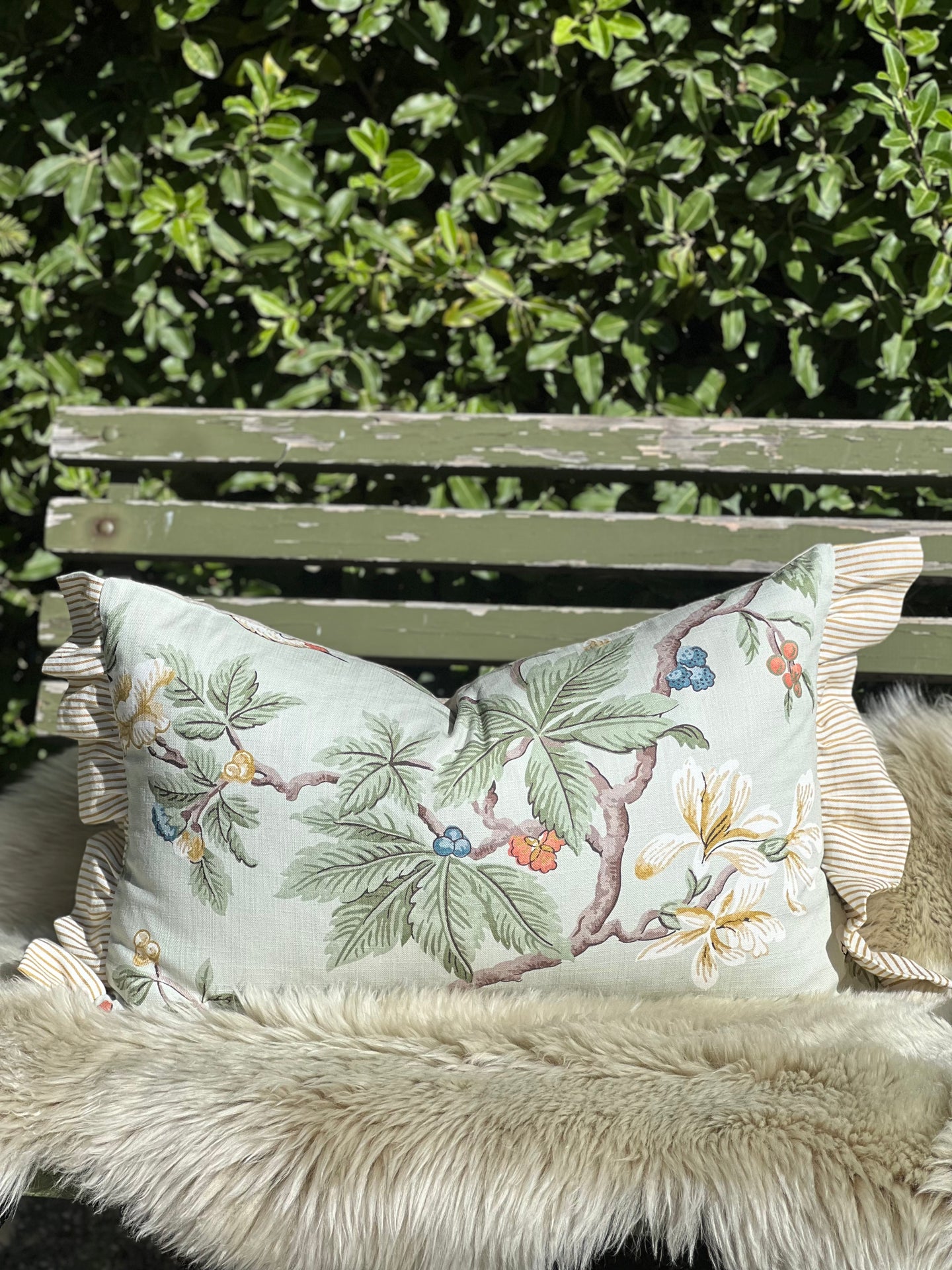 Sanderson Lophura Ruffle Cushion