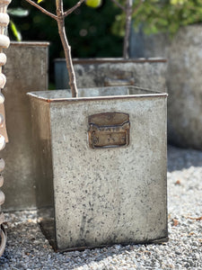 Small Tall Square Iron Planter