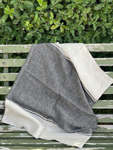 Load image into Gallery viewer, Linen Wide Charcoal Stripe Tea Towel
