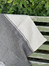 Load image into Gallery viewer, Linen Wide Charcoal Stripe Tea Towel
