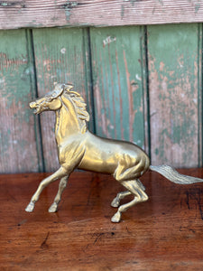 Vintage Brass Rearing Horse