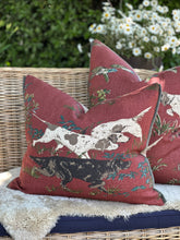 Load image into Gallery viewer, Schumacher Pointer Hounds Burgundy Cushion
