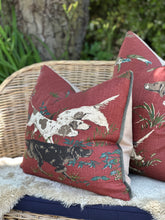 Load image into Gallery viewer, Schumacher Pointer Hounds Burgundy Cushion
