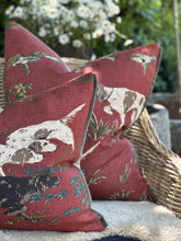 Load image into Gallery viewer, Schumacher Pointer Hounds Burgundy Cushion
