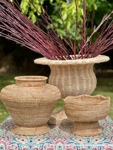 Load image into Gallery viewer, Large Wicker Pedastal Urn
