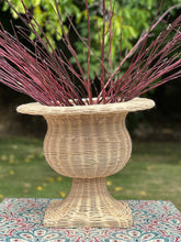 Load image into Gallery viewer, Large Wicker Pedastal Urn
