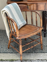 Load image into Gallery viewer, Vintage Oak Spindle Back Captains Chair
