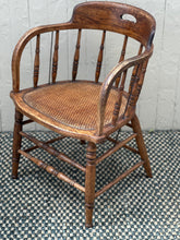 Load image into Gallery viewer, Vintage Oak Spindle Back Captains Chair
