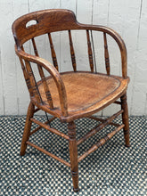 Load image into Gallery viewer, Vintage Oak Spindle Back Captains Chair
