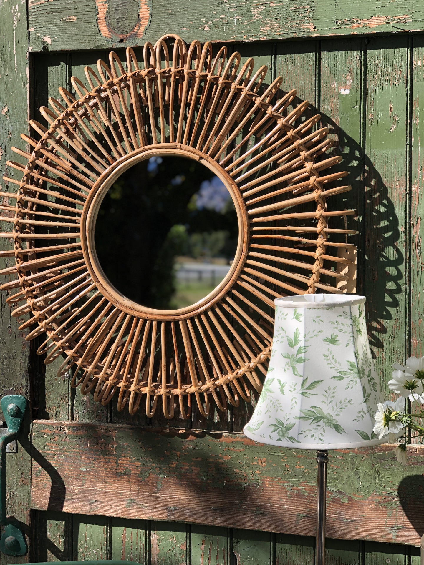 Rattan Round Mirror