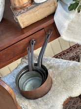Load image into Gallery viewer, Vintage Set of Four Copper Pots
