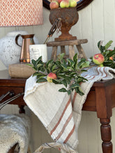 Load image into Gallery viewer, Belgian Linen Natural Rust Stripe Throw
