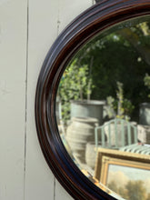 Load image into Gallery viewer, Vintage Mahogany Oval Bevelled Glass Mirror
