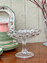 Load image into Gallery viewer, Vintage Scallop Pressed Glass Pedestal Dish
