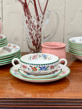 Load image into Gallery viewer, Vintage Copeland Spode Chinese Rose Cream Soup Trio
