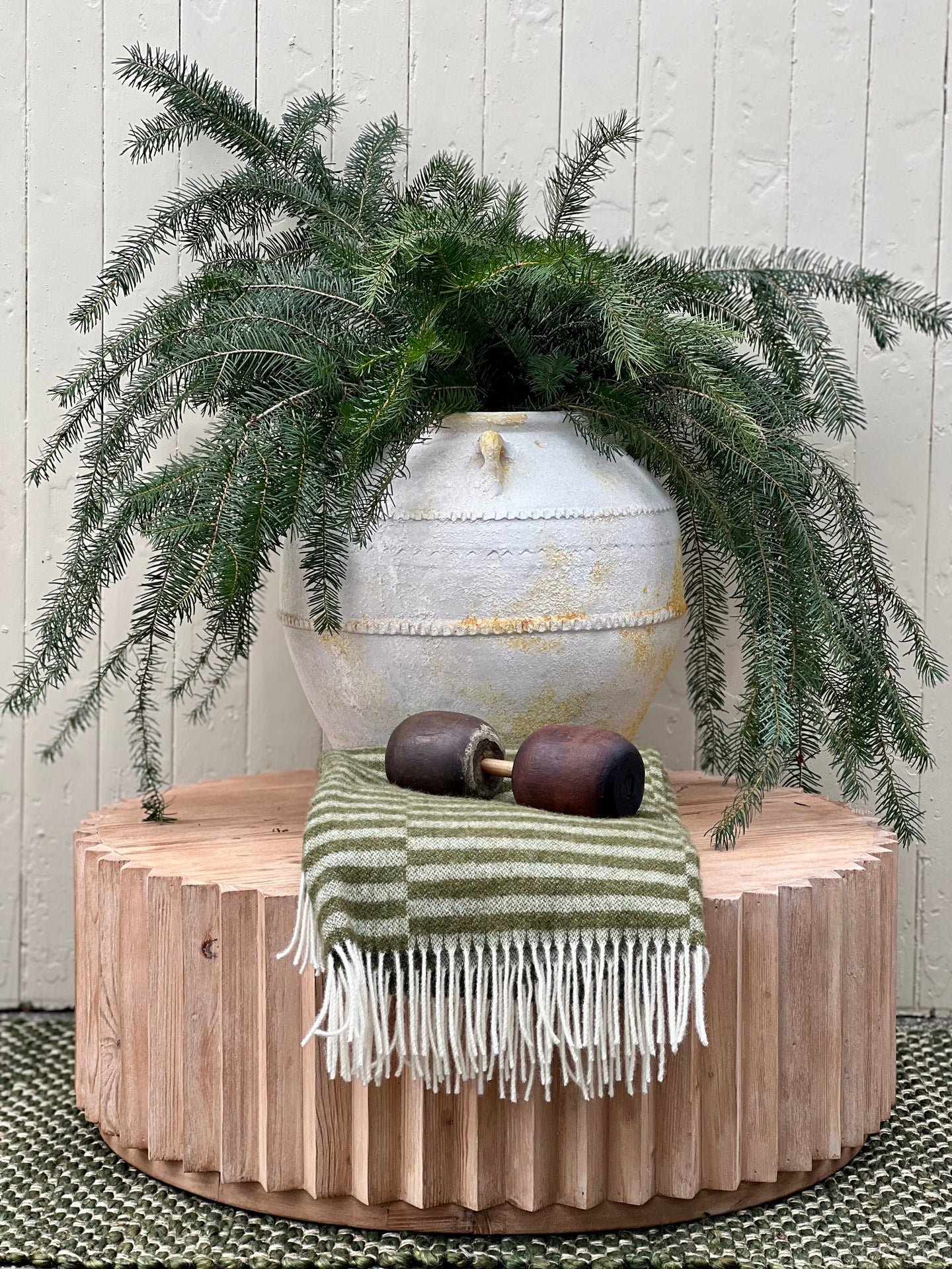 Ribbed Wooden Coffee Table