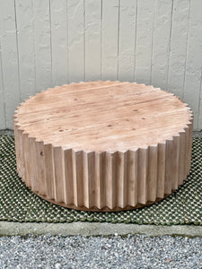 Ribbed Wooden Coffee Table