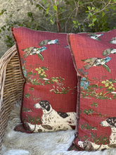 Load image into Gallery viewer, Schumacher Pointer Hounds Burgundy Cushion
