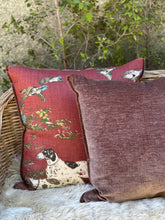 Load image into Gallery viewer, Schumacher Pointer Hounds Burgundy Cushion
