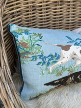 Load image into Gallery viewer, Schumacher Pointer Hounds Sky Cushion - Blue Velvet
