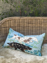 Load image into Gallery viewer, Schumacher Pointer Hounds Sky Cushion - Green Velvet
