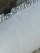 Load image into Gallery viewer, Olive Ticking Ruffle Bolster Cushion
