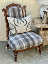 Load image into Gallery viewer, Charcoal Check Occasional Chair
