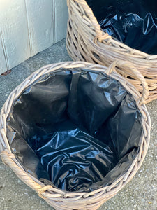 Small Lined Cane Planter Basket