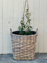 Load image into Gallery viewer, Large Lined Cane Planter Basket
