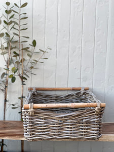 Large Wooden Handle Cane Tray