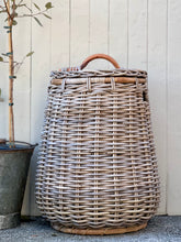 Load image into Gallery viewer, Lidded Cane Laundry Hamper
