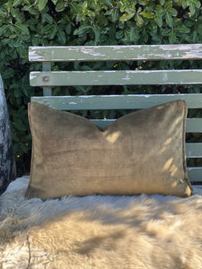 Embroidered Gold Geometric Cushion