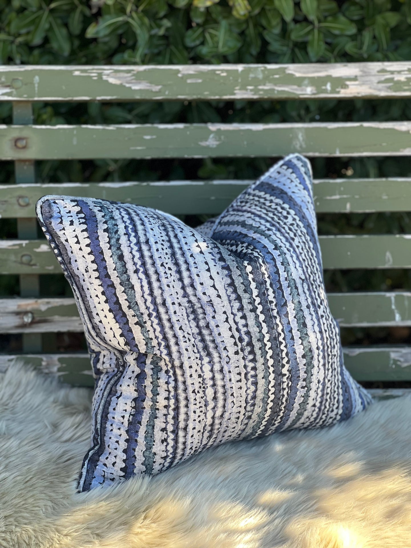 Indigo Watercolour Cushion