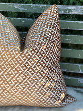 Load image into Gallery viewer, Rust Geometric Velvet Cushion
