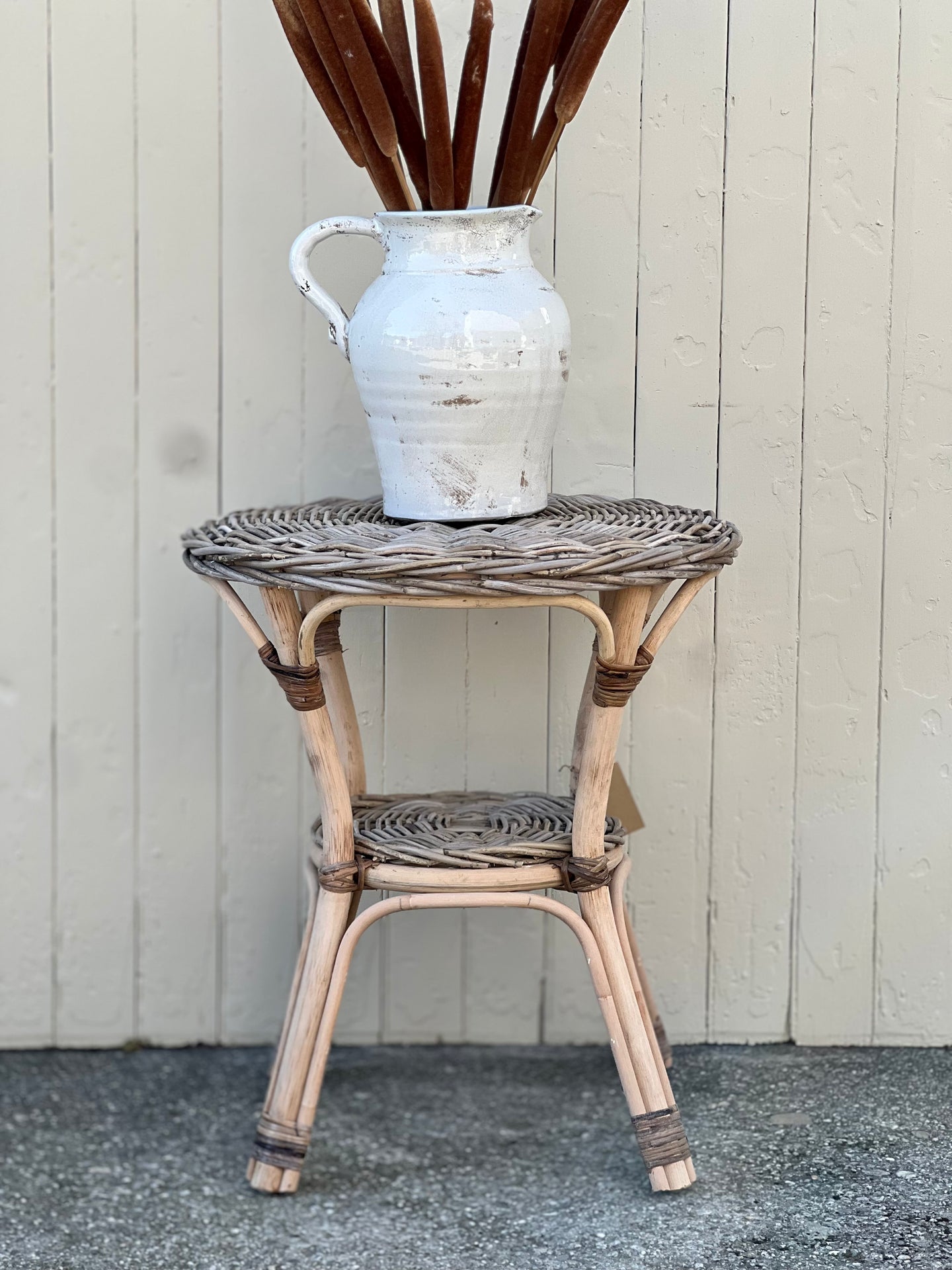 Round Sienna Cane Side Table