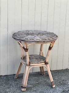 Round Sienna Cane Side Table
