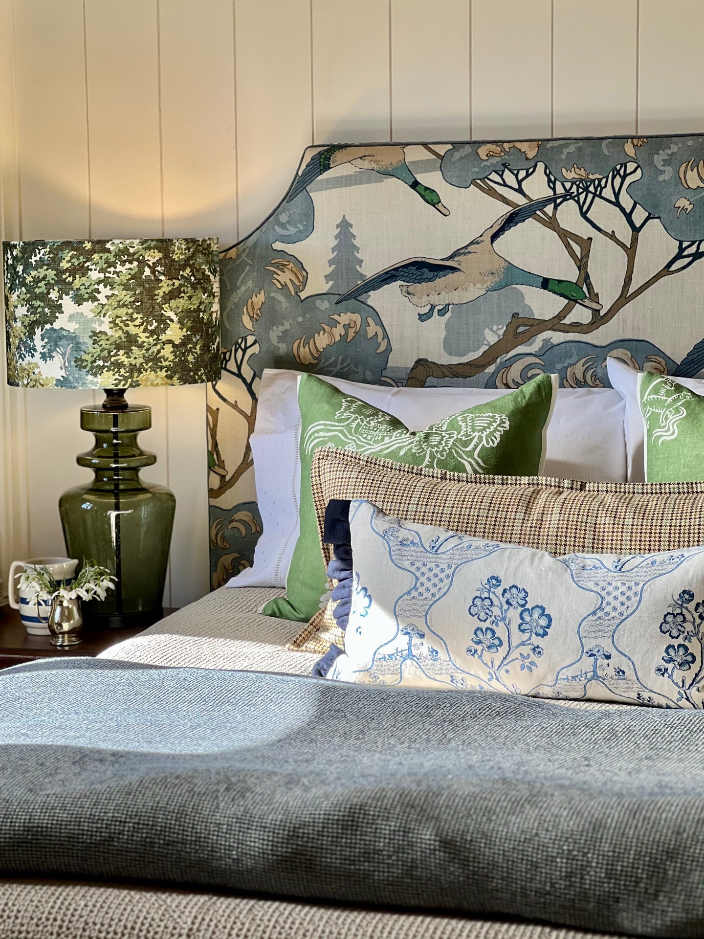 Mulberry Flying Duck Queen Headboard